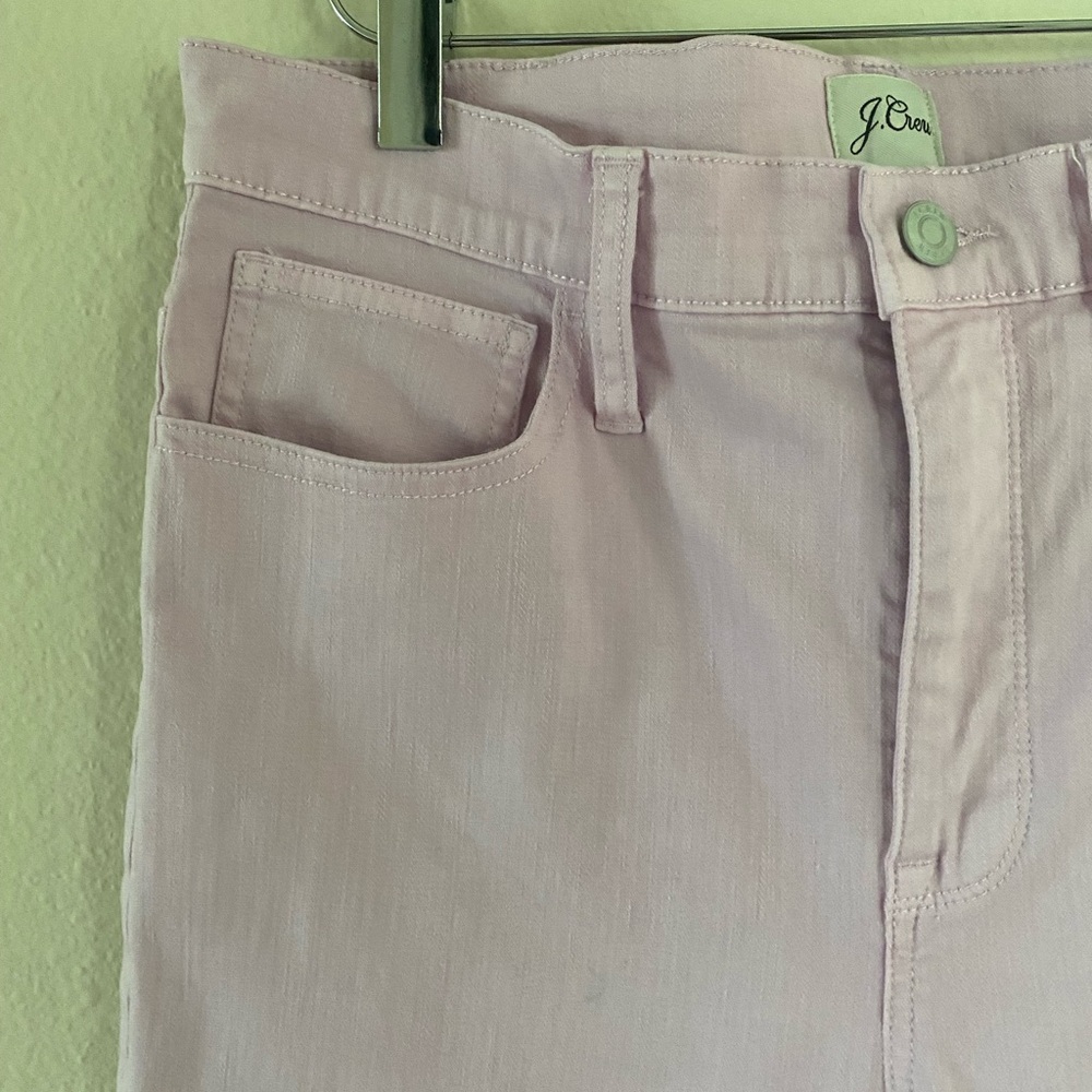 J. Crew Women’s 9”Billie Demi Boot Crop Denim Pants in Light Pink Size 28/6 - Picture 6 of 16
